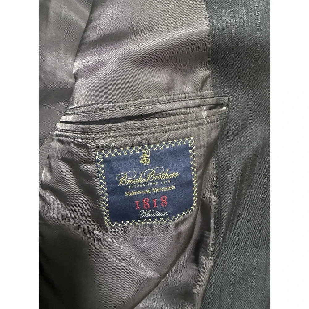 VTG Brooks Brothers 2 Button Blazer Mens 40R Black  100% Wool Jacket Made In USA